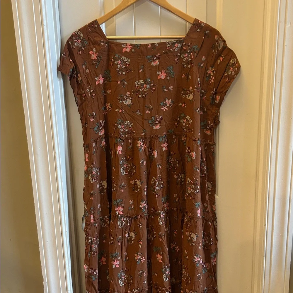 NATURAL LIFE Floral Brown Maxi Dress - Picture 6 of 8